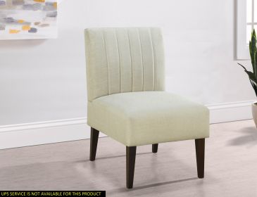 Stylish Comfortable Accent Chair 1pc Beige Fabric Upholstered Plush Seating Living Room Furniture Armless Chair