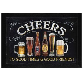 "Cheers" by Artisan Debbie Dewitt, Ready to Hang Framed Print, Black Frame