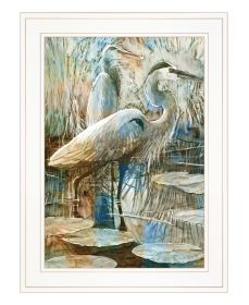 "Marsh Herons I" by Stellar Design Studio, Ready to Hang Framed Print, White Frame