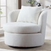 33'' W Super Soft Upholstered Swivel Barrel Chair with Pillow