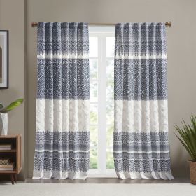 Cotton Printed Curtain Panel with Chenille detail and Lining