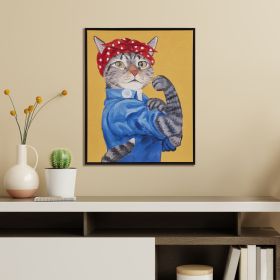 Rosie the Feline Framed Canvas Wall Art