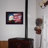 "One Nation Under God - Flag" By Lori Deiter, Printed Wall Art, Ready To Hang Framed Poster, Black Frame