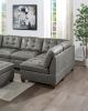 Living Room Furniture Tufted Armless Chair Antique Grey Breathable Leatherette 1pc Cushion Armless Chair Wooden Legs