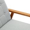 Leisure Chair with Solid Wood Armrest and Feet, Mid-Century Modern Accent chair, for Living Room Bedroom Studio chair