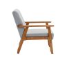 Leisure Chair with Solid Wood Armrest and Feet, Mid-Century Modern Accent chair, for Living Room Bedroom Studio chair