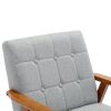 Leisure Chair with Solid Wood Armrest and Feet, Mid-Century Modern Accent chair, for Living Room Bedroom Studio chair