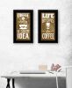 "Life Begins & Ends With Coffee" 2-Piece Vignette by Marla Rae, Ready to Hang Framed Print, Black Frame