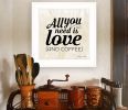 "All You Need is Love and Coffee" by Susan Ball, Ready to Hang Framed Print, White Frame