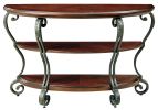 Traditional Style Brown Cherry 1pc Sofa Table Open Bottom Shelf Ornate Design Living Room Furniture