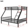 Twin XL Over Queen Metal Bunk Bed with Ladder and Slats Support for Adults Teens, Black