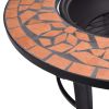 Mosaic Fire Pit Terracotta 26.8" Ceramic