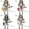 1PC Creative Glow Model Ornaments Retro Decorations Robot Microphone for playing guitar Desk lamp Home Decor Crafts