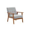 Leisure Chair with Solid Wood Armrest and Feet, Mid-Century Modern Accent chair, for Living Room Bedroom Studio chair