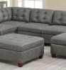 Living Room Furniture Tufted Armless Chair Antique Grey Breathable Leatherette 1pc Cushion Armless Chair Wooden Legs