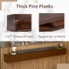 60'' Fireplace Mantel Wooden Wall Mounted Floating Shelf 8" Deep Solid Pine Wood,Brown