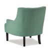 Modern Traditional Accent Chair Button Tufted Teal Textured Fabric Upholstery Solid Wood 1pc Living Room Furniture