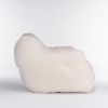 Soft Tufted Foam Bean Bag Chair With Teddy Fabric Ivory White