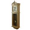 Bedford Clock Collection 34.5" Antique Chiming Wall Clock with Roman Numerals in a Harvest Oak Finish