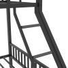 Twin XL Over Queen Metal Bunk Bed with Ladder and Slats Support for Adults Teens, Black