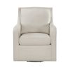 Modern Living Room Accent Chair 1pc Beige Fabric Upholstered Swivel Chair Solid Wood Frame Wooden Furniture