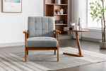 Leisure Chair with Solid Wood Armrest and Feet, Mid-Century Modern Accent chair, for Living Room Bedroom Studio chair