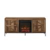 Modern Farmhouse Barn Door Fireplace TV Stand for TVs up to 65' – Rustic Oak