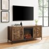 Modern Farmhouse Barn Door Fireplace TV Stand for TVs up to 65' – Rustic Oak