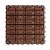 8-Slat Reddish Brown Wood Interlocking Deck Tile (Set of 10 Tiles)- AS