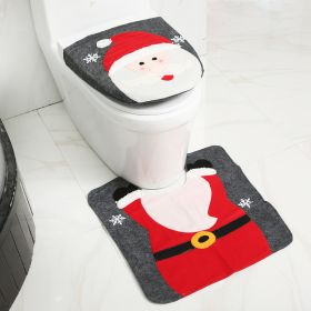 Merry Christmas Bathroom Curtain Santa Claus Toilet Seat Christmas Decorations (Option: Old man)