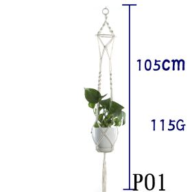 Flower Pot Net Bag Beige Cotton Rope Indoor Plant Hanger Hanging Basket Sling (Option: 39 Style)