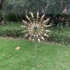 30cm/11.81in Courtyard Garden Lawn Outdoor Decoration, Unique Wind Collector Magic Kinetic Energy Metal Windmill Spinner Solar Wind Catcher