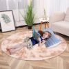 1pc, Tie-Dye Plush PV Velvet Area Rug, 62.99", American Style Round Rug, Floor Decor