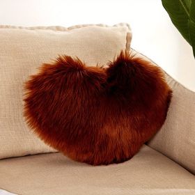 1pc Boho Love Heart Plush Throw Pillow - Fluffy Luxury Cushion for Couch, Sofa, Bed - Detachable and Machine Washable Home Decor (Color: coffee)