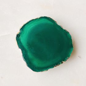 Golden Edge Natural Stone Device Grip (Color: Green Agate)