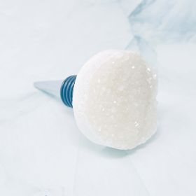 Beauty of Nature Stone Wine Stopper (Color: Sugar White Druzy)