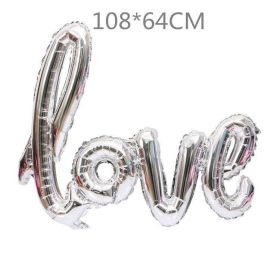 18inch Round White Gold Glitter Print Mr & Mrs LOVE foil Balloons bride to be marriage Wedding Decor Valentine Day Supplies (Color: B03)