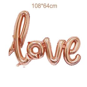 18inch Round White Gold Glitter Print Mr & Mrs LOVE foil Balloons bride to be marriage Wedding Decor Valentine Day Supplies (Color: B01)