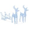 Reindeers & Sleigh Christmas Decoration 160 LEDs 51.2" Acrylic