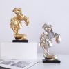 NORTHEUINS 26cm Resin Couple Mask Kissing Lover Figurines Creative Valentine's Day Present Desktop Art Statue Home Decor Objects