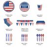 American Flag Patriotic Party Supplies Disposable Tableware Veterans Day Fourth July Favors Independence Day Party Decorations